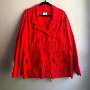 Cotton Anorack Jacket Coral Red